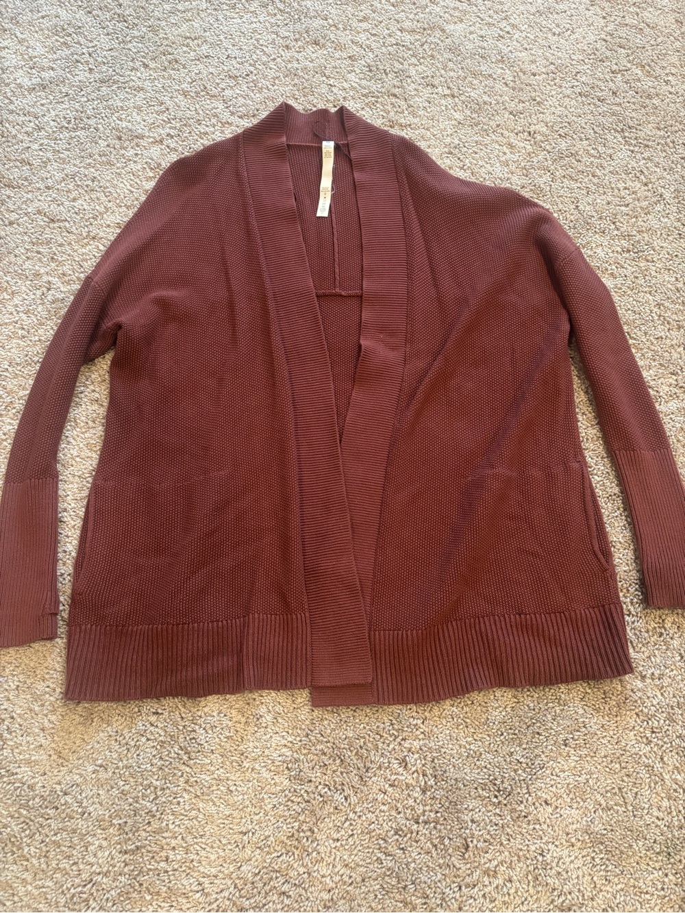 lululemon athletica Open-Front Cardigan in Burgundy